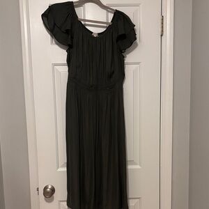 Elegant Olive Green Dress